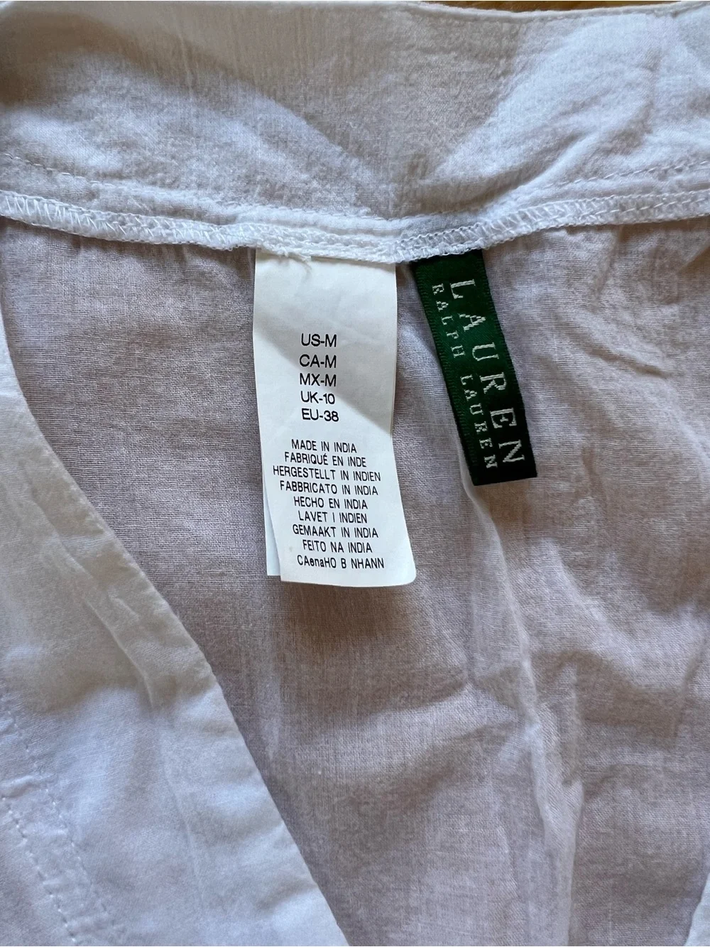 Ralph Lauren White Sleeveless V-Neck Mini Dress